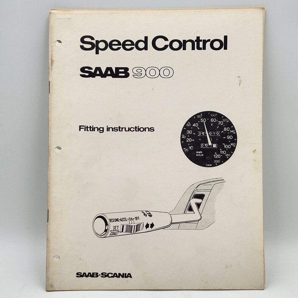 Saab 900 Speed Control Fitting Instructions Manual 655332 a